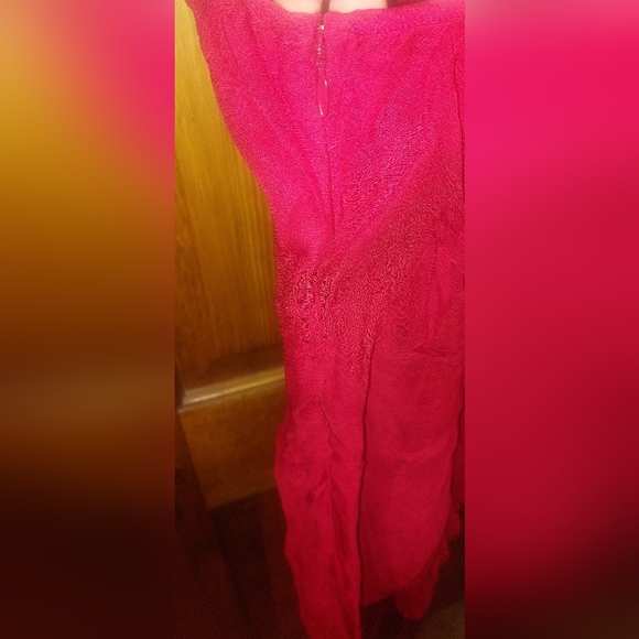 Anthropologie Vineet Bahl Sleeveless V-Neck Fringe Maxi Dress in Red - Picture 14 of 16